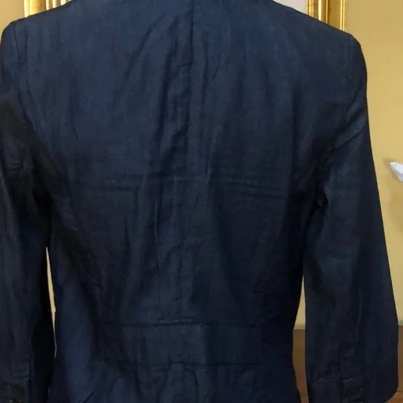 Kate Hill Women’s Light Weight Cotton Blue Denim Cropped Blazer/Jacket Size 10P - Picture 8 of 16